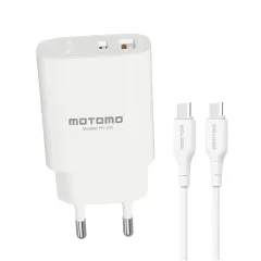 Cargador de Pared PD-L20 20W Dual Cable Tipo C