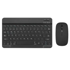 Kit Teclado Y Mouse Inalámbrico Recargable Negro Español