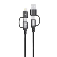 Cable 4 En 1 Motomo Usb-c Usb-a A Tipo C Lightning 60w 1m