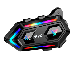 Intercomunicador Bluetooth Y20 Max Casco Moto LED RGB