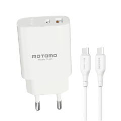 Cargador de Pared PD-L20 20W Dual Cable Tipo C