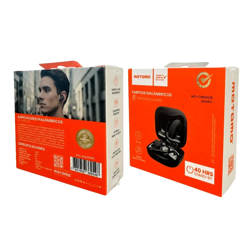 Earpods Motomo MO-OWSG218 TWS Hook Negro5