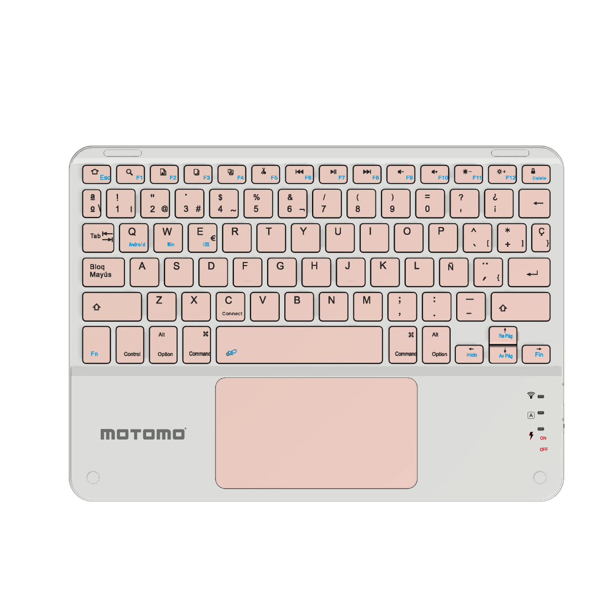 Teclado Inalámbrico Bluetooth Español Rosa BD-136A Motomo1