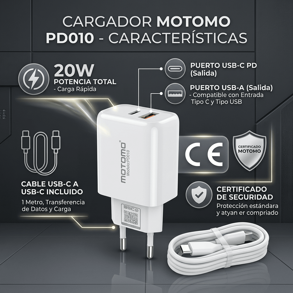 Cargador de Pared Cargador de Pared PD010 Tipo C a Tipo C5