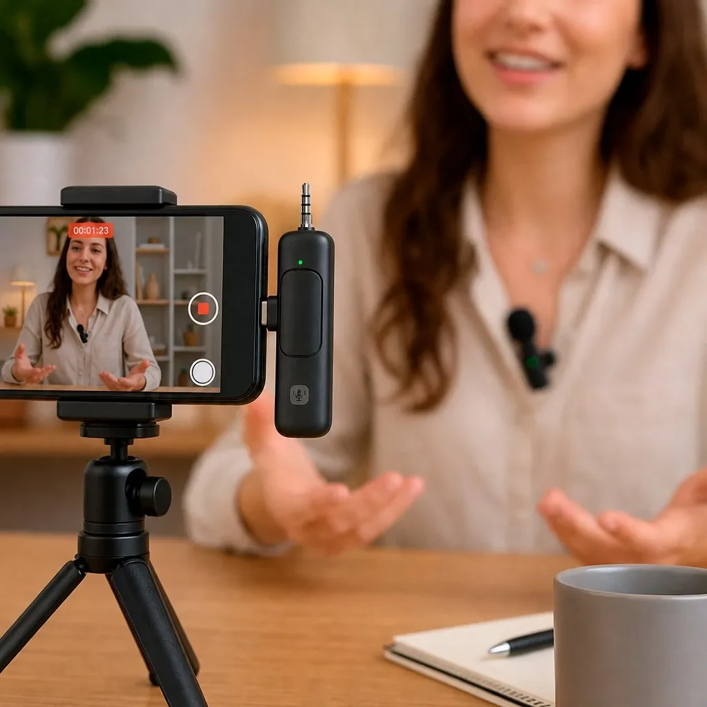 Micrófono Inalámbrico De Solapa Lavalier Doble USB-C V.93