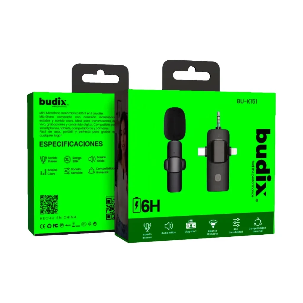 Micrófono Inalámbrico De Solapa Lavalier Doble USB-C V.94