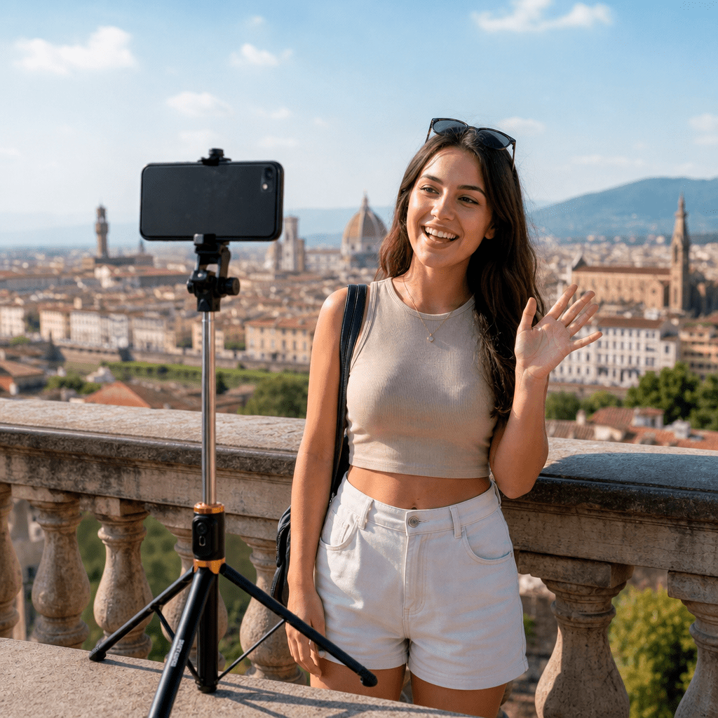 Bastón Selfie Extensible Y Trípode Para Celular Negro Jc-204