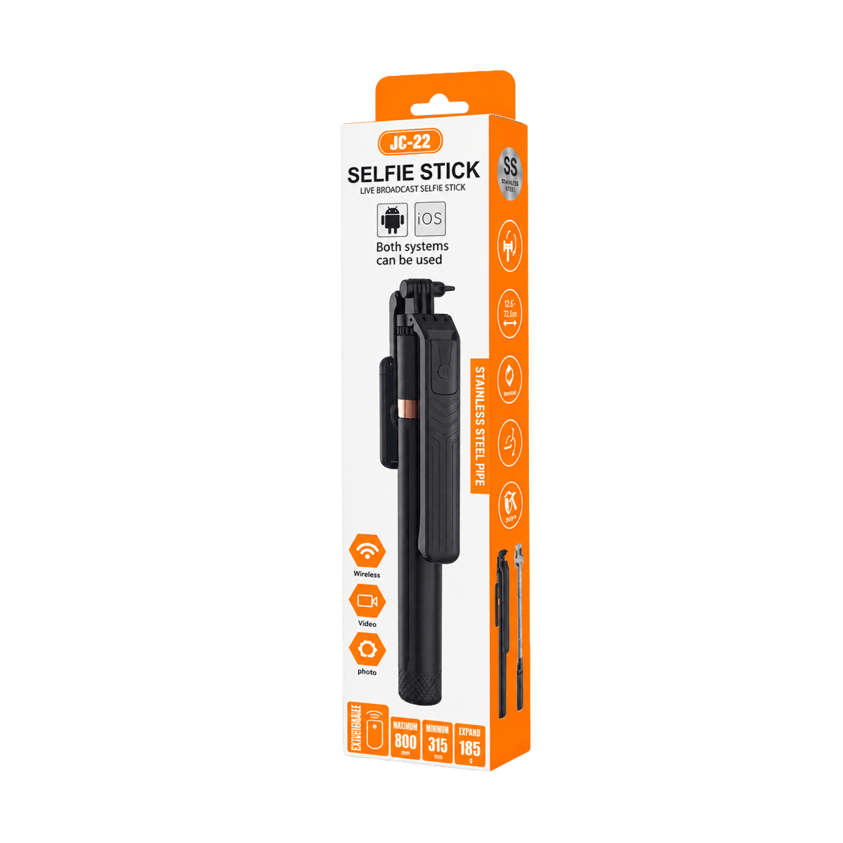 Bastón Selfie Trípode Jc-22 Con Control Remoto Bluetooth4