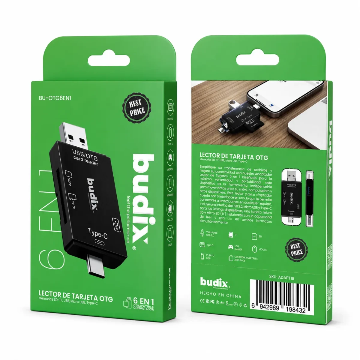 OTG Adaptador OTG Tipo C a USB Plata9