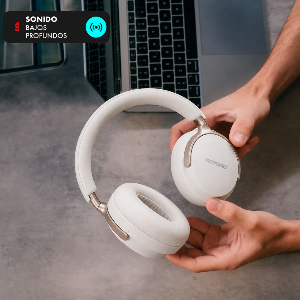 Audífonos Inalámbricos Motomo Anc Bluetooth 45h Blanco Con Micrófono Blanco5