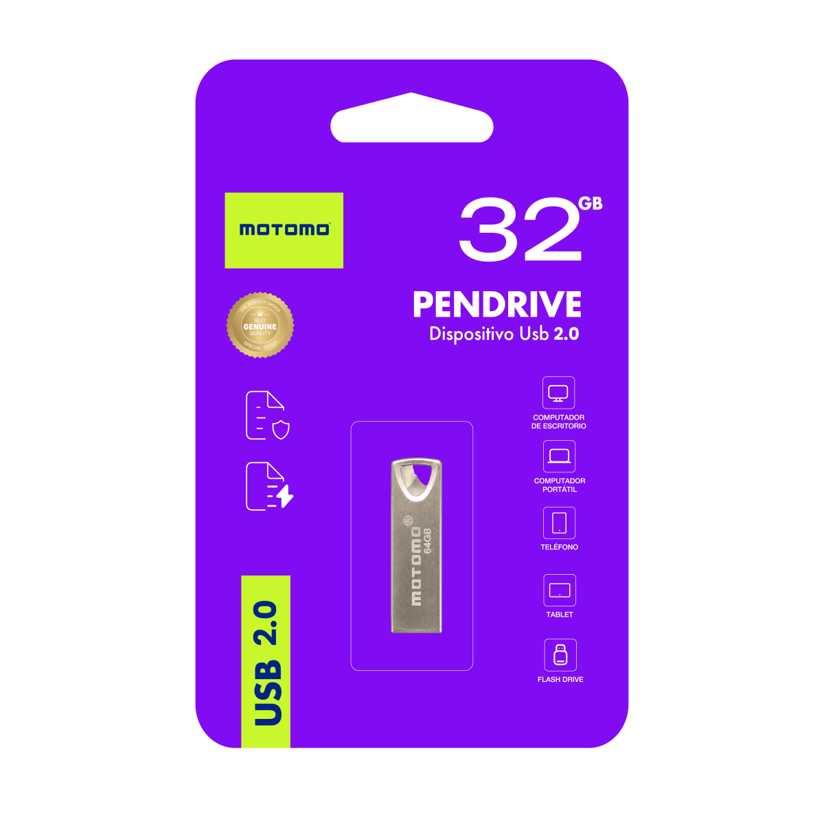 Pendrive Usb 2.0 Motomo Metálico 64gb1