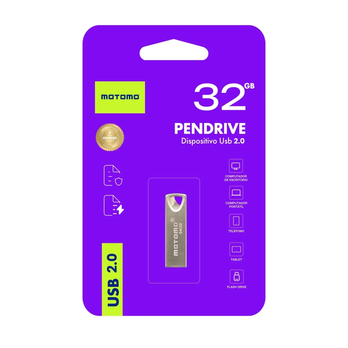 Pendrive Usb 2.0 Motomo Metálico 64gb11