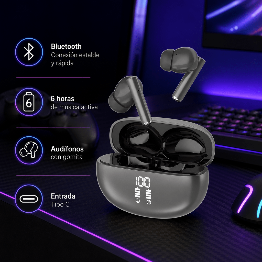 Earpods Inalámbricos MO-OVAL Negro4