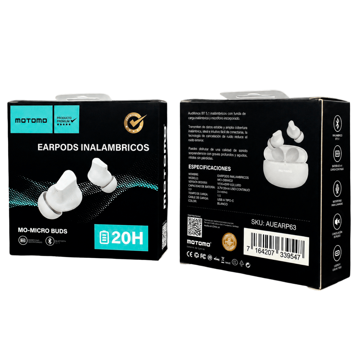 Earpods Motomo Micro Buds Blanco5
