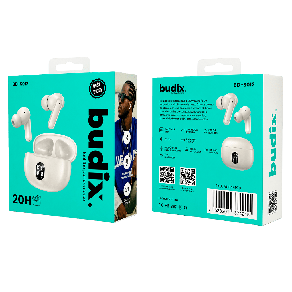 Audífonos Inalámbricos Budix BD-012 Blanco5