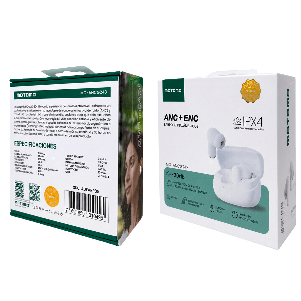 Audífonos Inalámbricos MO-ANCG243 ANC+ENC IPX4 Blanco5