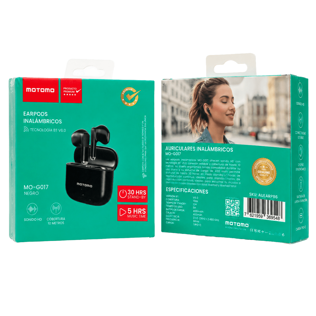 Audífonos Inalámbricos Mo-g017 5h Bt 6.0 Negro6