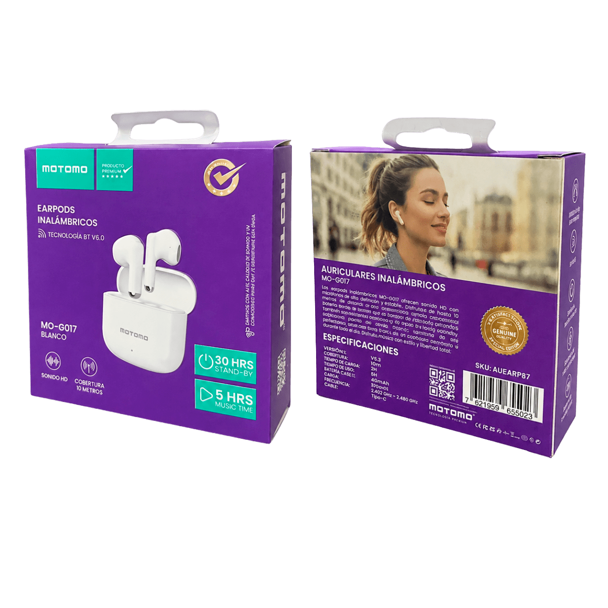 Audífonos Inalámbricos Mo-g017 5h Bt 6.0 Blanco5