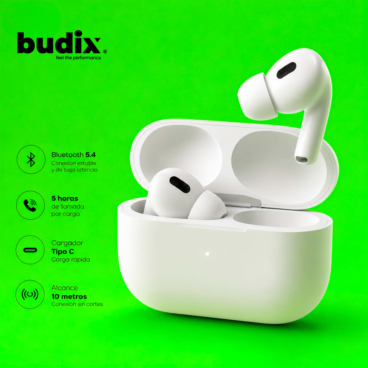 Audífonos Inalámbricos Budix BU-Air5+ BT5.45