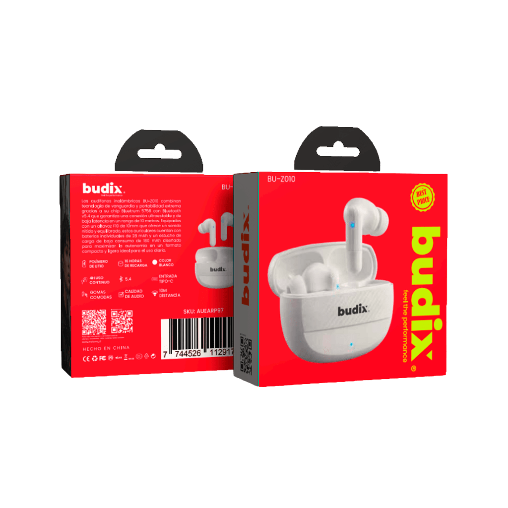 Audífonos Bluetooth Inalámbricos Motomo BU-Z010 Blanco6