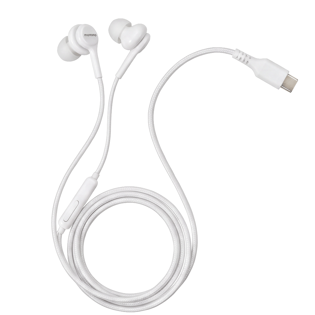 Audífono In-Ear Tipo-C Micrófono Trenzado Blanco1