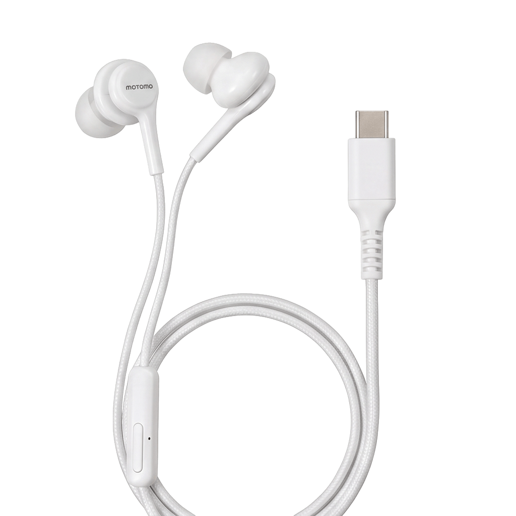 Audífono In-Ear Tipo-C Micrófono Trenzado Blanco3