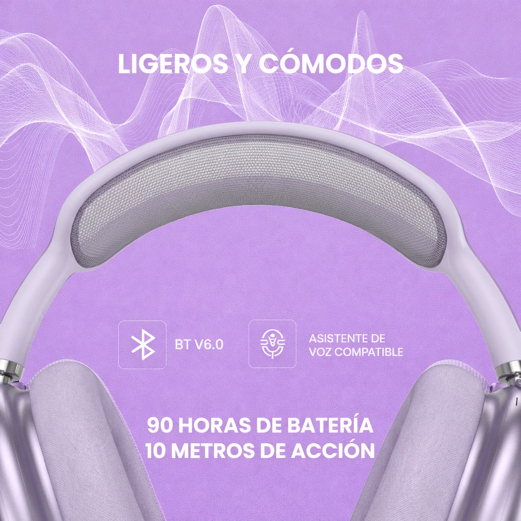 Audífono Bluetooth Inalámbrico Motomo MO-APMAX395 Lila3