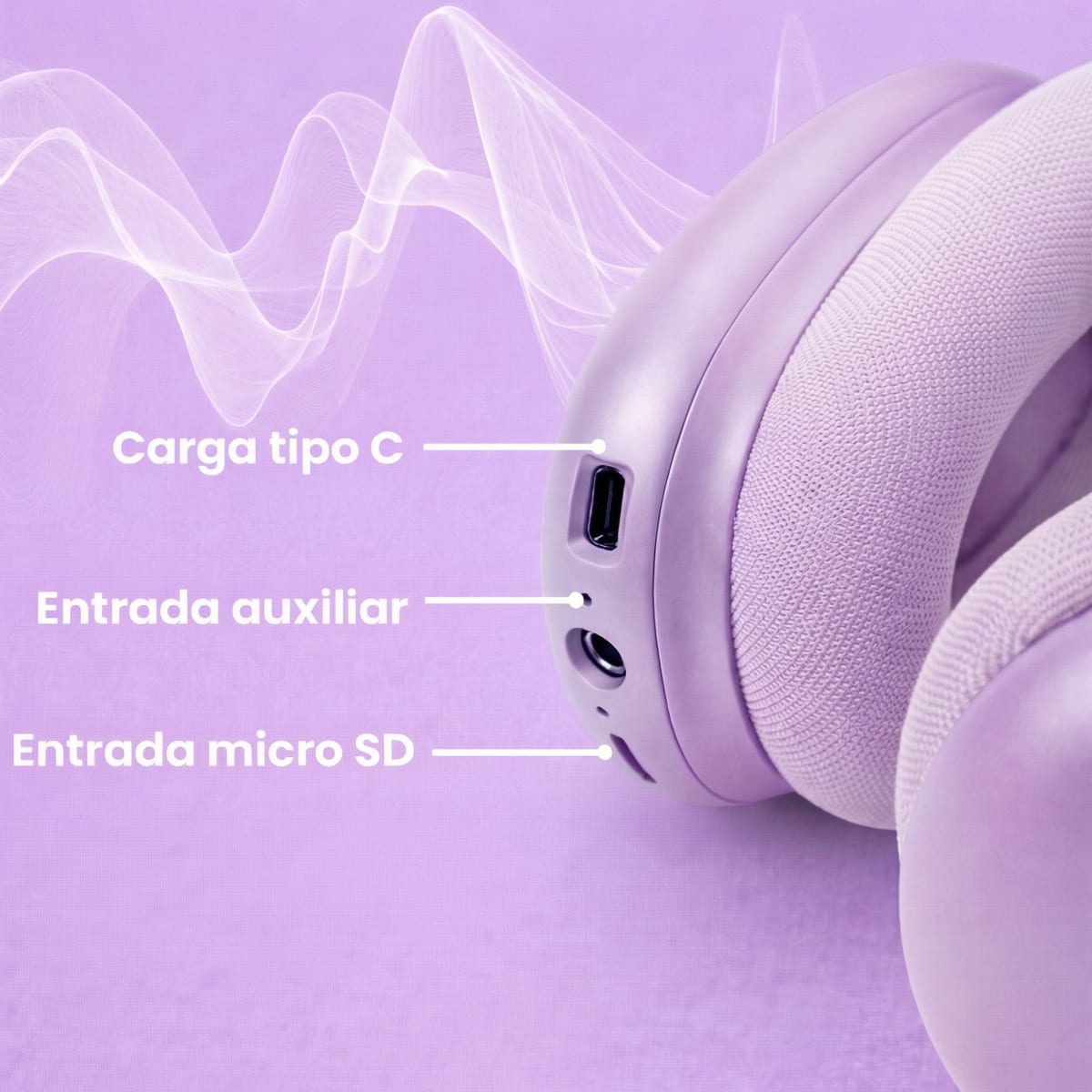 Audífono Bluetooth Inalámbrico Motomo MO-APMAX395 Lila5