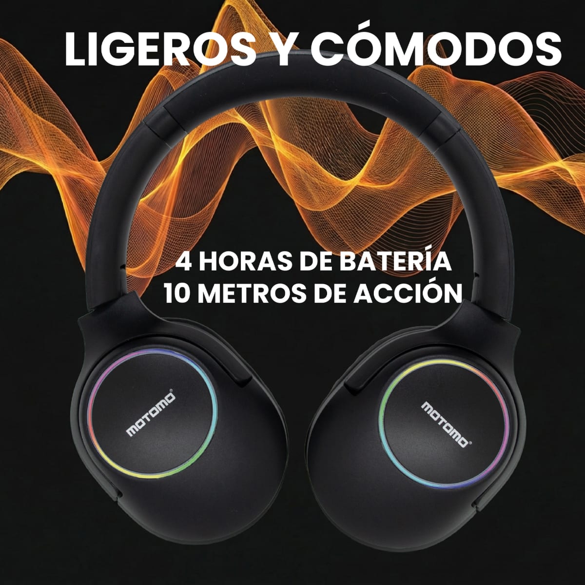 Audífono Bluetooth Inalámbrico Motomo MO-301 Led RGB3