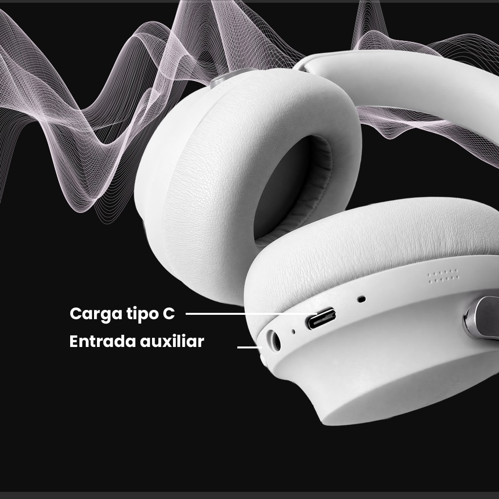 Audífonos Inalámbricos Motomo Anc Bluetooth 45h Blanco Con Micrófono Blanco7