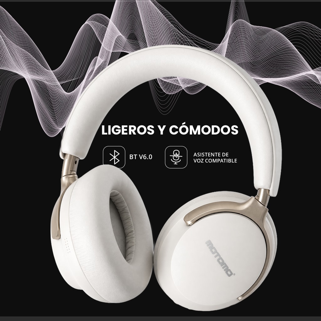 Audífono Bluetooth Inalámbrico MO-L055 ANC Blanco3