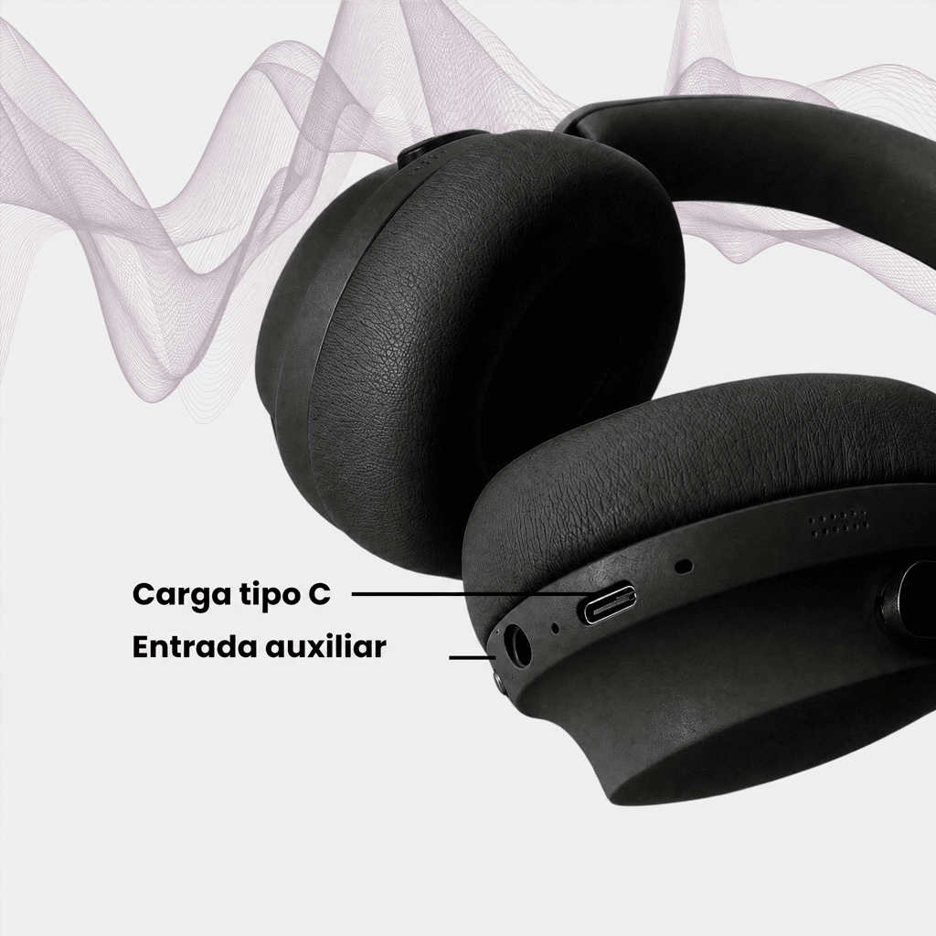 Audífono Bluetooth Inalámbrico MO-L055 ANC Negro3