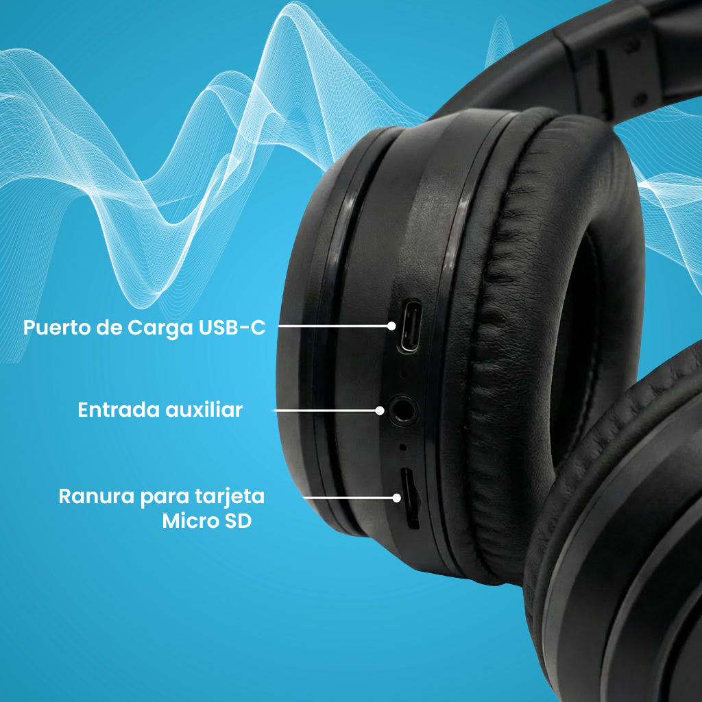 Audífono Bluetooth Inalámbrico Motomo MO-SONOR Negro HI-FI4