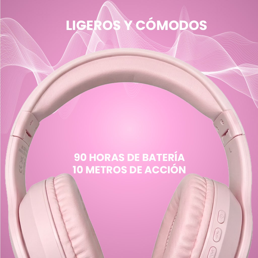 Audífono Bluetooth Inalámbrico Motomo MO-SONOR Rosa HI-FI3