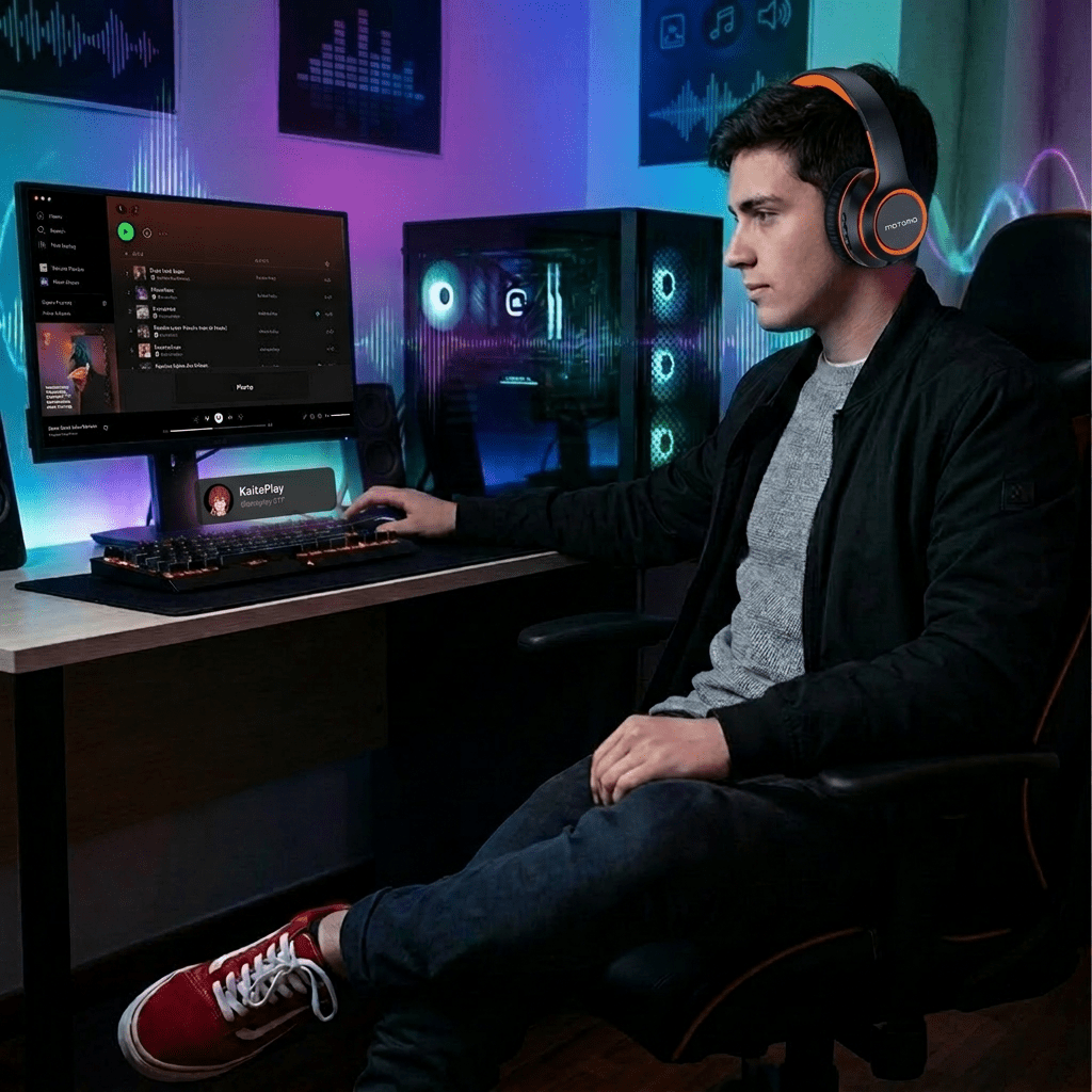 Motomo Linie BT Inalambrico Negro/Naranjo5