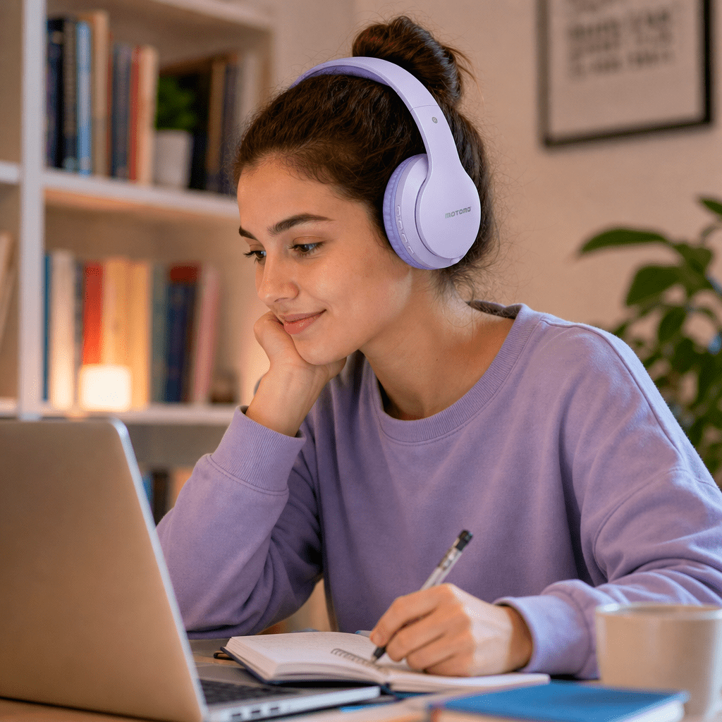 Audífono Bluetooth Inalámbrico Motomo MO-SONOR Lila HI-FI5