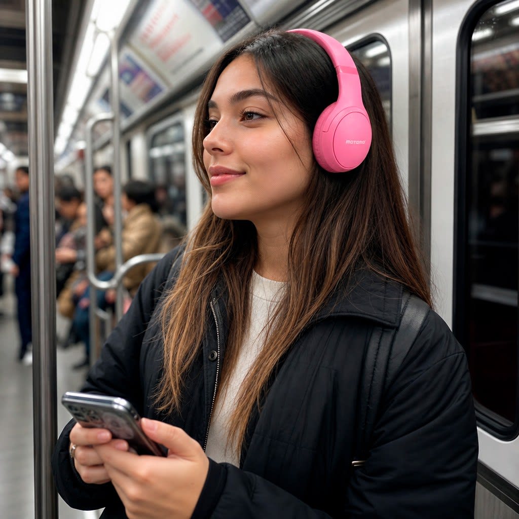 Audífonos Inalámbricos Mo-sutairu Bluetooth 6.0 Premium Rosa5