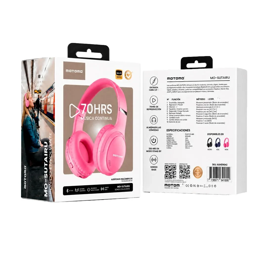 Audífono Bluetooth Inalámbrico Motomo MO-APMAX395 Azul22
