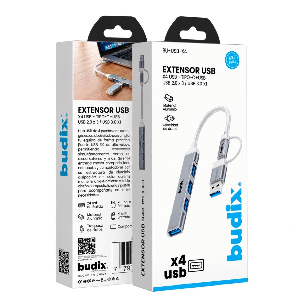 Adaptadores hub Budix Hub 5 Puertos10