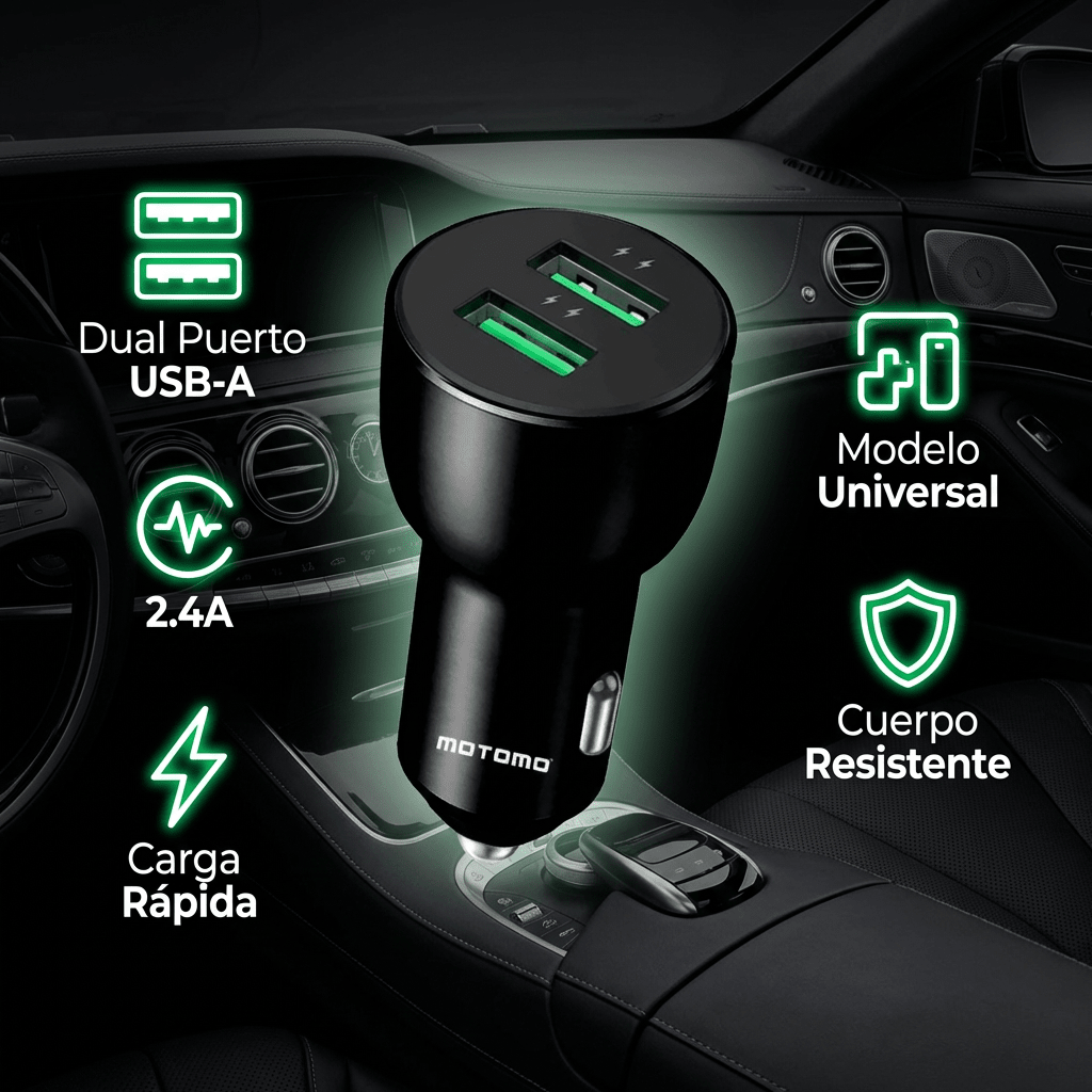 Cargador de Auto 299-1 ABS 2.4A NEGRO4