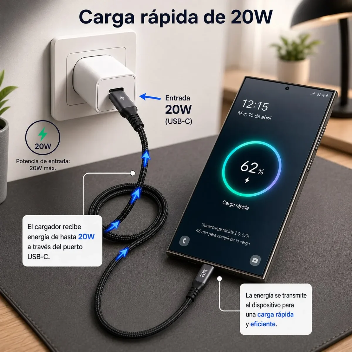 Kit Cable 6 en 1 60W Motomo L-1946
