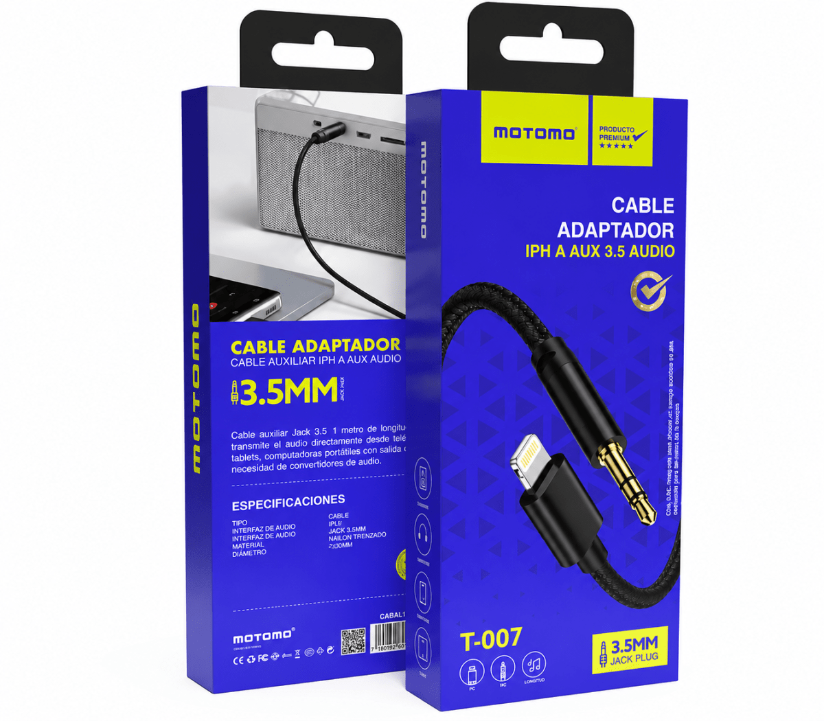 CABLE ADAPTADOR AUX 3.5mm A IPH5