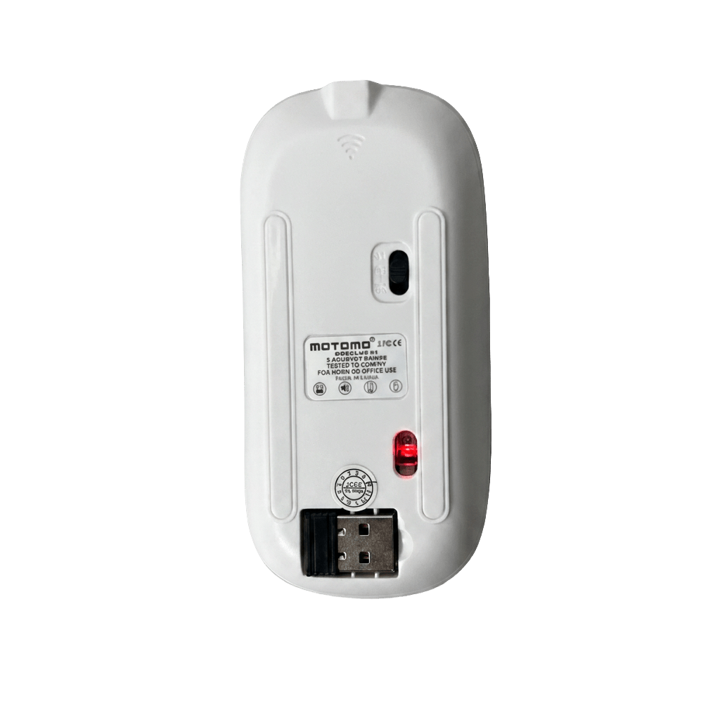 Mouse Inalámbrico Recargable RGB 1600DPI 2.4G Plata3