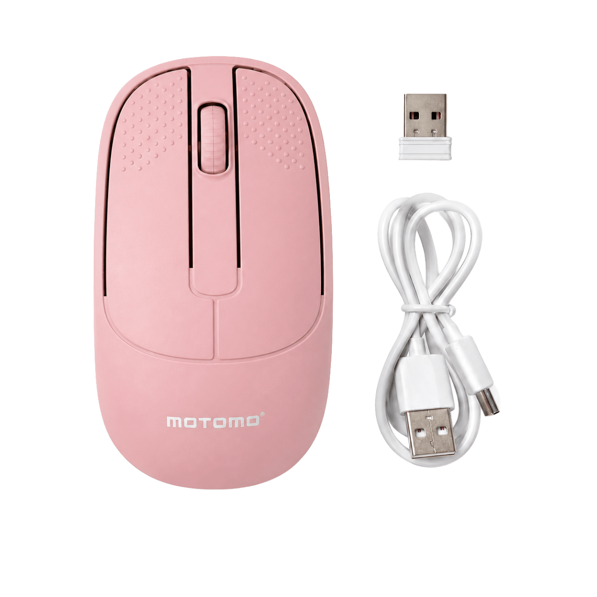 Mouse Inalámbrico Bluetooth 2.4G Recargable Silencioso Rosa3