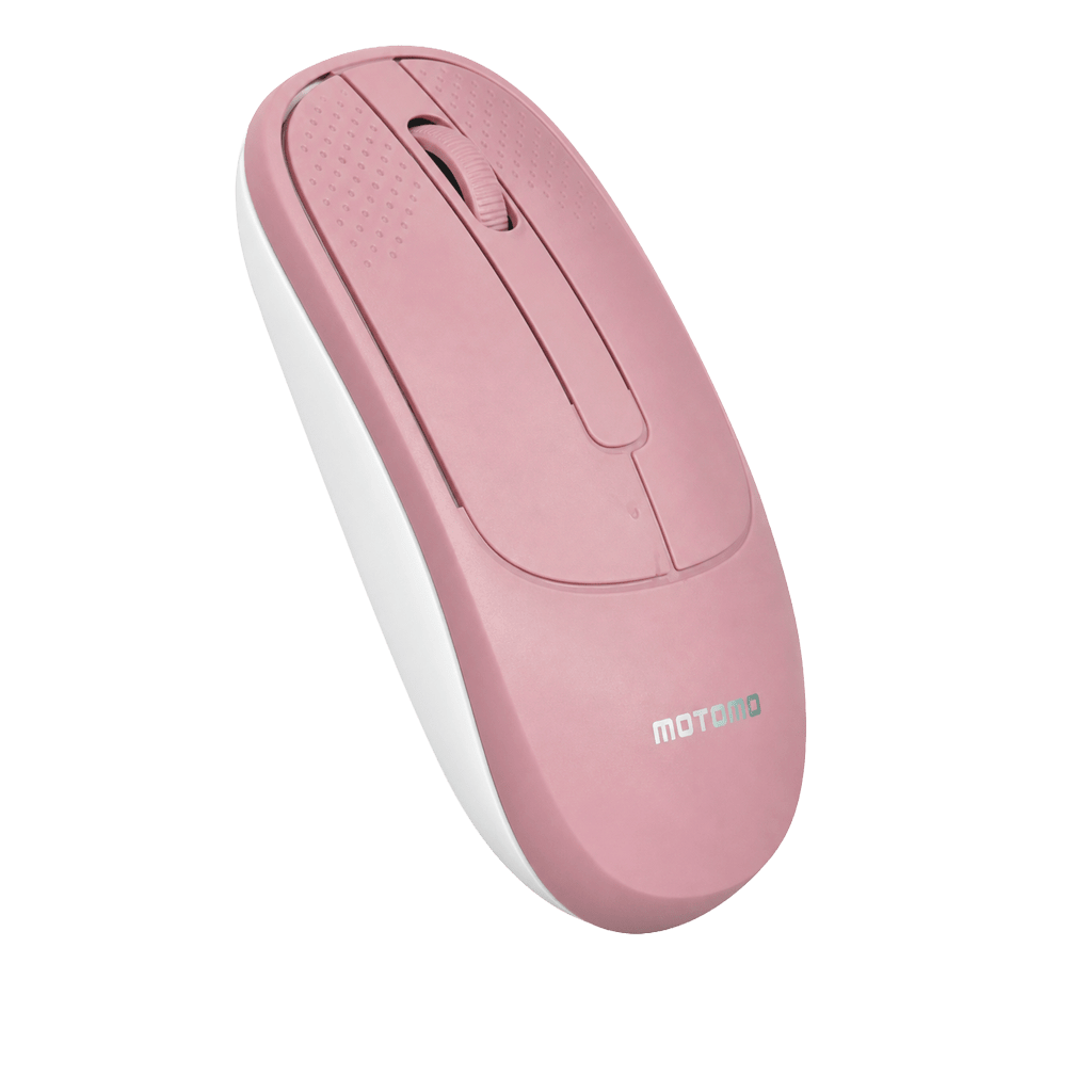Mouse Inalámbrico Bluetooth 2.4G Recargable Silencioso Rosa1