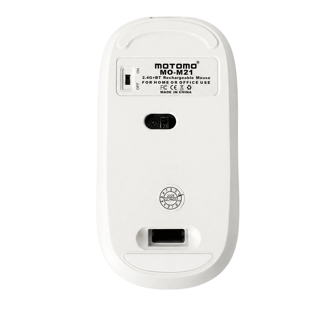 Mouse Inalámbrico Bluetooth 2.4G Recargable Silencioso Blanco3