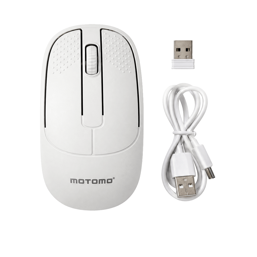 Mouse Inalámbrico Bluetooth 2.4G Recargable Silencioso Blanco2