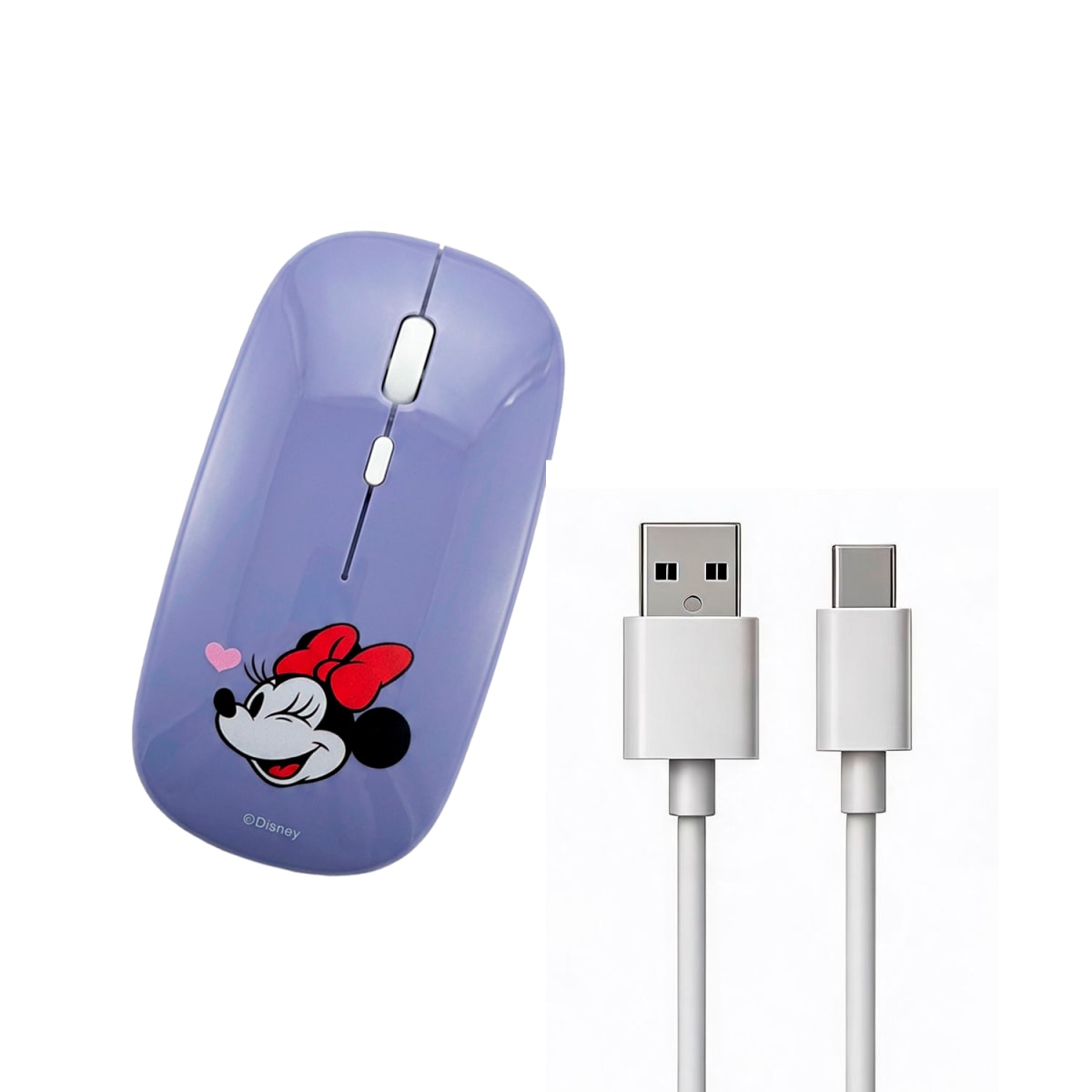 Mouse Inalámbrico Minnie Lila Recargable Bluetooth4