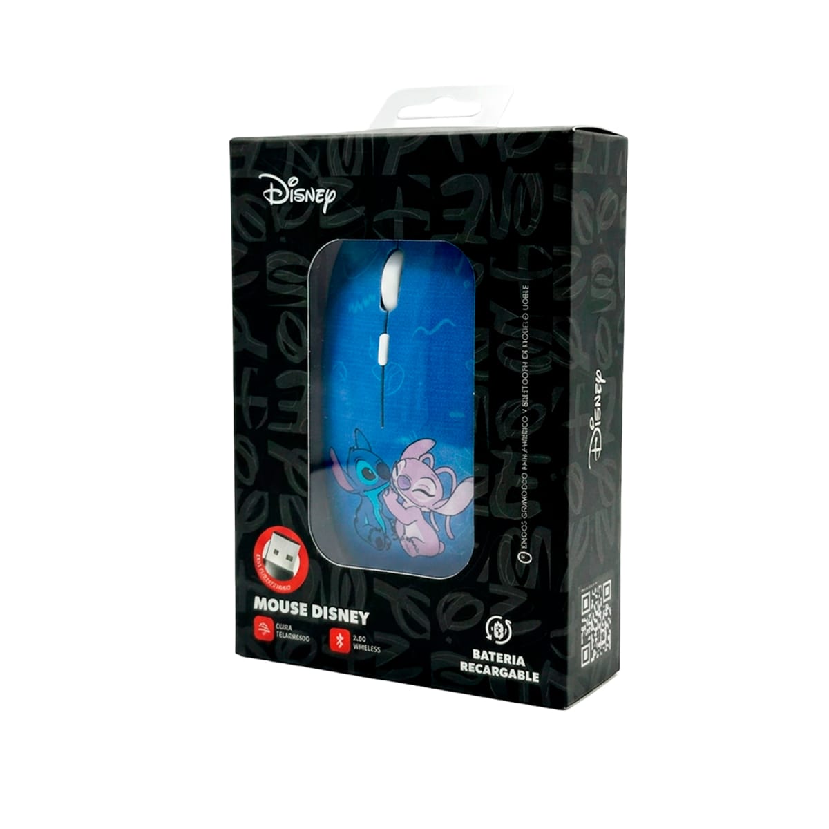 Mouse Inalámbrico Disney Stitch y Angel Recargable Bluetooth5