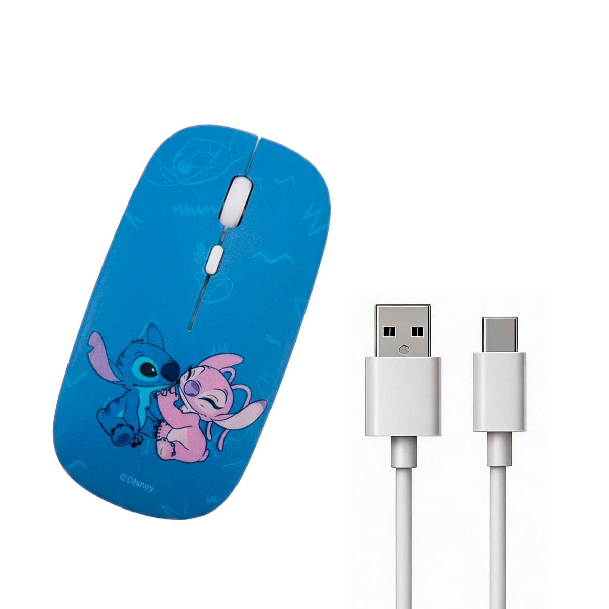 Mouse Inalámbrico Disney Stitch y Angel Recargable Bluetooth3